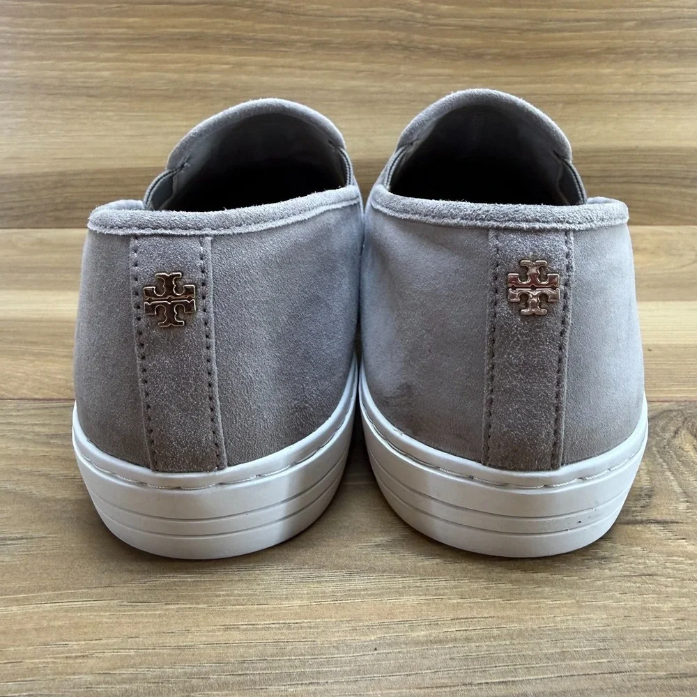 Tory Burch Jessie Slip On Sneakers Womens 9.5 Gray Suede Flats